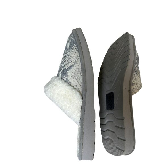 ARIAT Jackie Metallic Gray Snake Print Suede Leather Women's Slippers Sz 10 - Picture 9 of 14